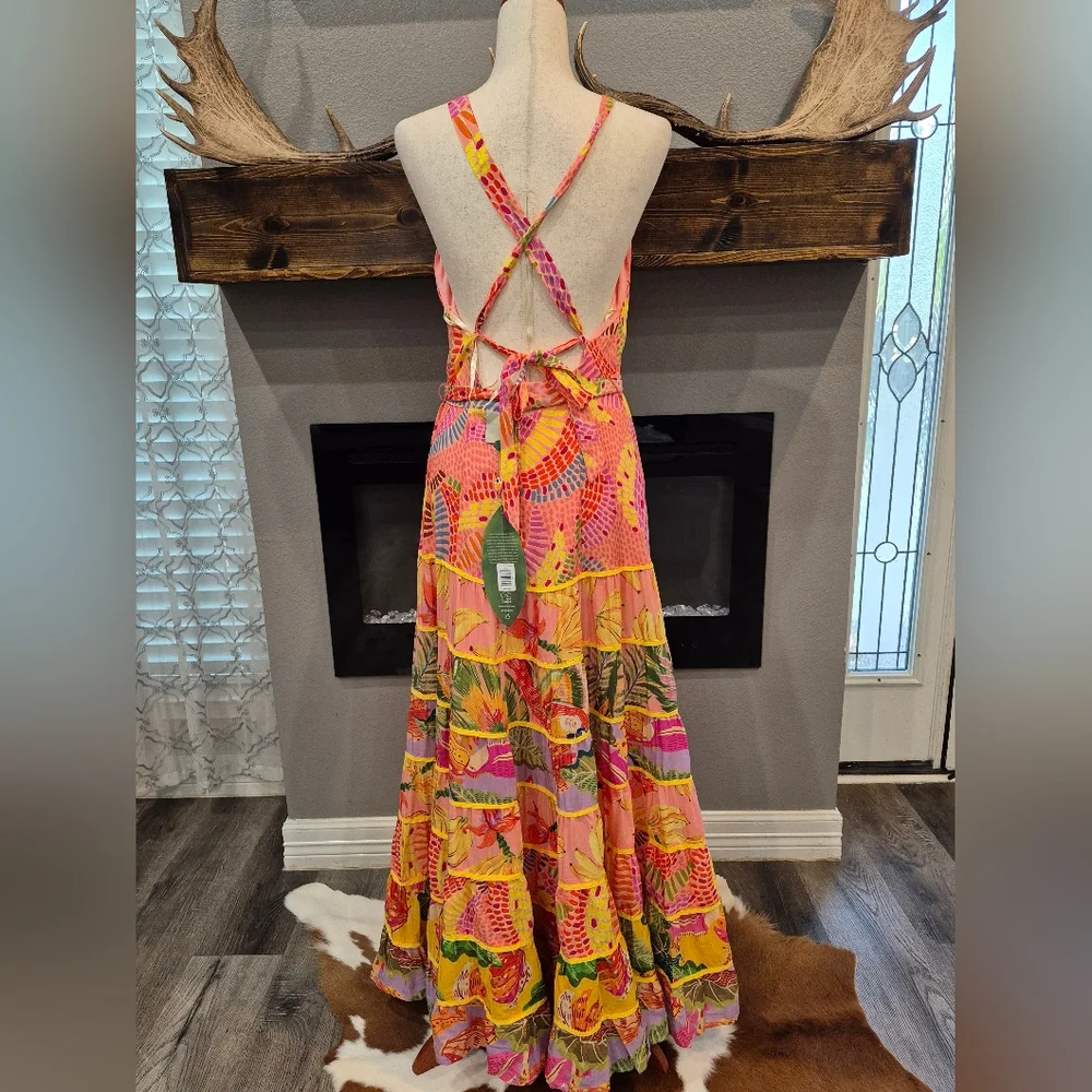 FARM Rio Maxi Dress Size Medium New With Tag Vibrant Multicolor Maxi Dress - Picture 4 of 10